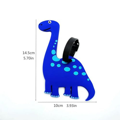 Cute Cartoon Dinosaur Silicone Luggage Tag Fun Triceratops Travel Bag Tag Personalized Labels for Cruise Airport (Blue-Diplodocus) - style: Blue-Diplodocus