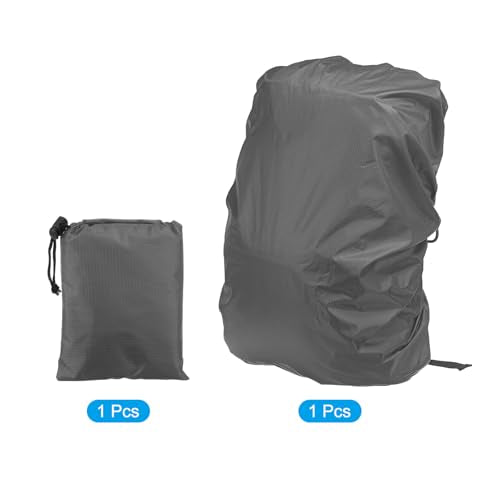 PATIKIL Waterproof Backpack Rain Cover with Anti-Slip Cross Buckle Straps & Drawstring Bag for Hiking Camping Traveling - color: Gray, size: Small