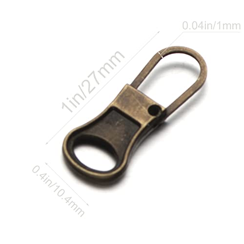 Mizeer Small Zipper Pull Replacement, Perfect for Small Hole Zippers, Detachable Zipper Pull Tab Replacement for Clothing Jackets Boots Purse 4PCS Bronze - color: 4pcs Bronze