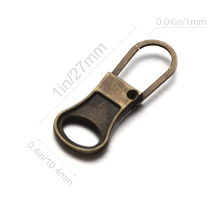 Mizeer Small Zipper Pull Replacement, Perfect for Small Hole Zippers, Detachable Zipper Pull Tab Replacement for Clothing Jackets Boots Purse 4PCS Bronze - color: 4pcs Bronze