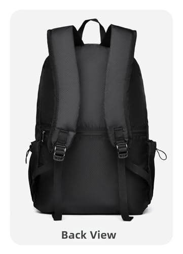 Lightweight Water Resistant Backpack Casual Daypack with Side Pockets for Travel Work Hiking for Men Women(black) - color: Black