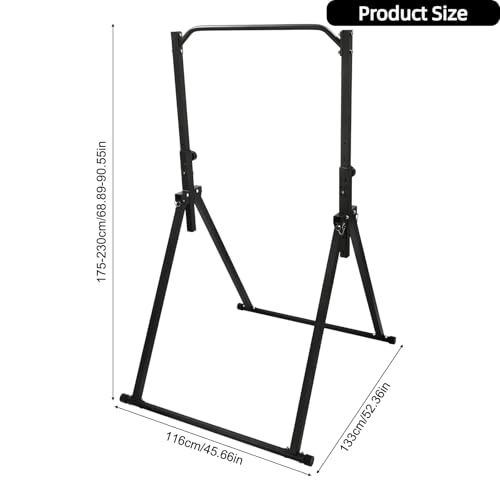 Foldable Pull Up Bar Free Standing Pull Up Dip Station Height Adjustable Pull Up Station for Home Power Tower Workout Pull Up Bar Station