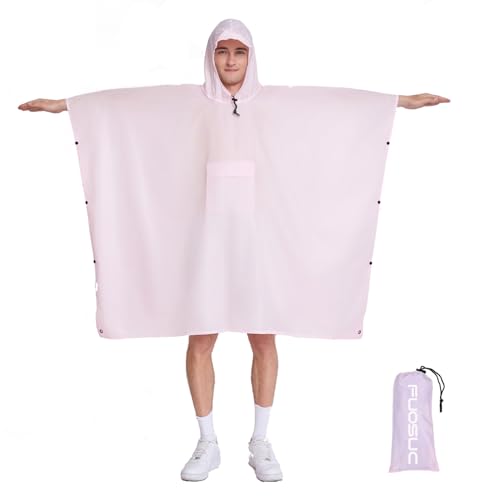 Hooded Waterproof Raincoat, Unisex Outdoor Hiking Camping Mat and Small Tent - color: Pink