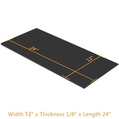 HooTown Solid Rubber Sheets Strips, 12” Wide x 1/8" Thick x 24” Long Neoprene Rubber Rolls Perfect for DIY Gasket Material, Sealing, Liner, Shield, Padding, Mat for Weather Stripping, No Adhesive - size: 12” Wide x 24” Long, style: 1/8" Thick