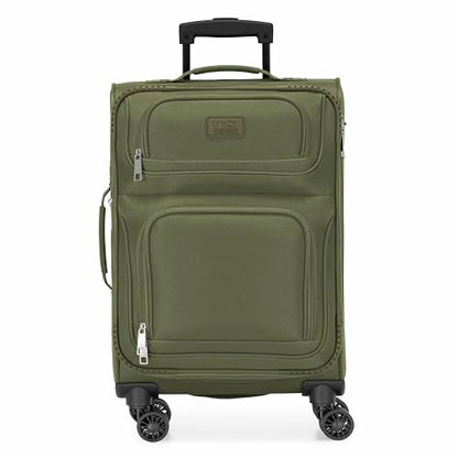 U.S. Traveler Rio Lightweight Softside Rolling Carry-on Suitcase, 4-Wheel Set, Green - color: Green, size: 22"/14"