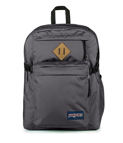 JanSport Main Campus Backpack - Travel or Work backpack w 15-Inch Laptop Sleeve and Dual Water Bottle Pockets, Smokey Grit - color: Smokey Grit