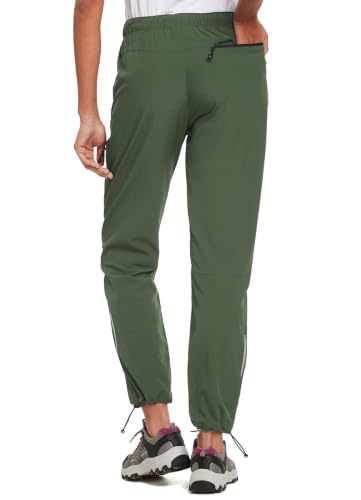 baleaf Women's Hiking Pants Quick Dry Lightweight Water Resistant Elastic Waist Cargo Pants for All Seasons - color: 29''-army Green, size: Large