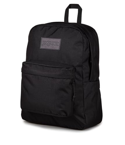 JanSport SuperBreak Plus Backpack with Padded 15-inch Laptop Sleeve and Integrated Bottle Pocket - Spacious and Durable Daypack for Work and Travel - Monochrome Black - color: Monochrome Black
