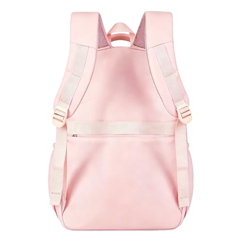 School backpack for Girls, Aesthetic Backpack for Women Cute Bookbag Preppy College (Pink) - color: Pink