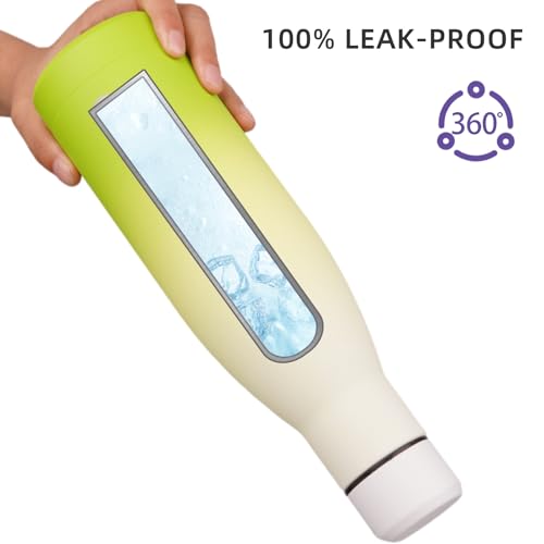 BJPKPK 25 oz Insulated Stainless Steel Water Bottle, Metal Sports Flask - color: Elegant Green, size: 25 Ounces