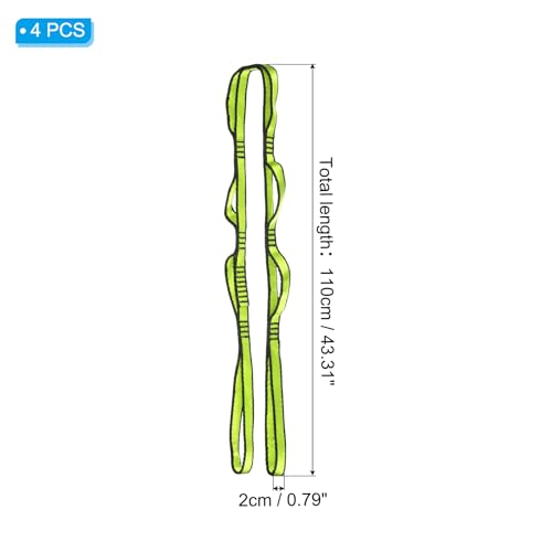 PATIKIL Daisy Chain Straps, Strong Climbing Strap Adjustable Nylon Chain Sling with Loops for Aerial Yoga Hammock Swing - color: Green, size: 43 Inch