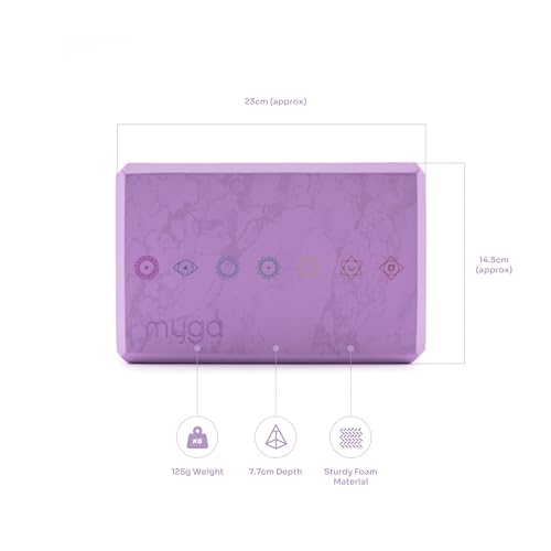 MYGA Yoga Block,Lightweight EVA Foam Yoga Brick,High Density Non-Slip Block for Yoga Poses, Pilates, Balance and Flexibility - color: Chakra