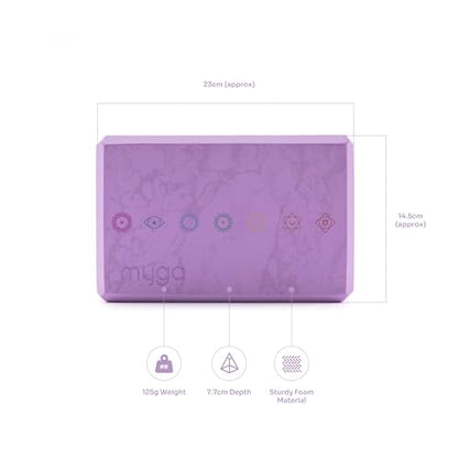 MYGA Yoga Block,Lightweight EVA Foam Yoga Brick,High Density Non-Slip Block for Yoga Poses, Pilates, Balance and Flexibility - color: Chakra