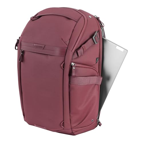 VANGUARD VEO Metro B25L Camera & Everyday Backpack (Magenta) – Fits 70–200mm Attached, 16" Laptop Storage, Convertible Daypack Design, Carry-On Ready - color: Magenta, size: 25L