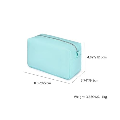 Organizer Bag Lightweight Cosmetic Bag with Ring Clasp Perfect Travel Makeup Bag for Women nylon Stand Up Design (Mint Green/Nylon) - color: Mint Green/Nylon
