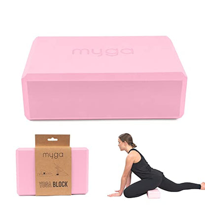 MYGA Yoga Block,Lightweight EVA Foam Yoga Brick,High Density Non-Slip Block for Yoga Poses, Pilates, Balance and Flexibility - color: Dusty Pink