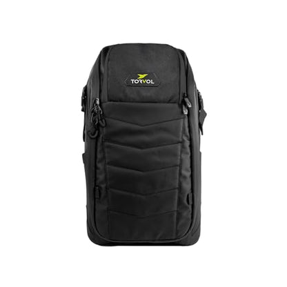 Torvol Quad PITSTOP Backpack Stealth Edition, Compact FPV Drone Backpack for 2 Drones, Fits DJI Mini 3, Mini 4 Pro, DJI Neo, with Laptop Compartment, Waterproof Rain Cover, Black, 26L