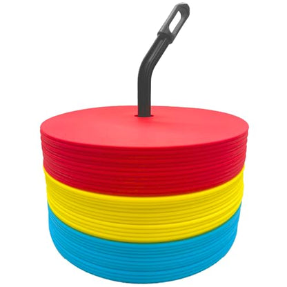 LEZER 6 Inch 8 Inch Flat Cones, Spot Markers, Soccer Cones, Field Court Markers, Sit Spots, Flat Discs, Soccer Training Equipment, Agility Practice, Football, Made in Taiwan - style: 8 inch with 36 pcs