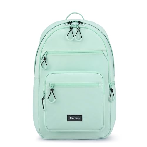 HanTrip Carry On Travel Backpack For Women, 18 Inch Water Resistant Large Backpack Lightweight Bookbag For Men, 8x14x18 Personal Item Bag Casual Daypack Backpacks For Work Office Commuter (Cyan) - color: Cyan, size: 18 Inch