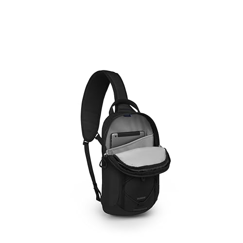 Osprey Quasar Shoulder Sling Bag - Everyday Crossbody Backpack with Laptop Sleeve, Bottle Pocket, & Phone Pocket, Black - color: Black