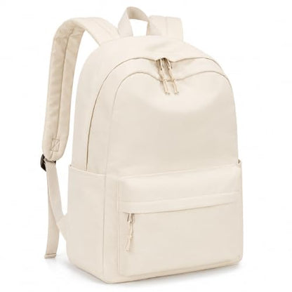 LOIDOU Girls Backpack for Kids Cute School Bookbag - color: Pure Beige, size: L-17"