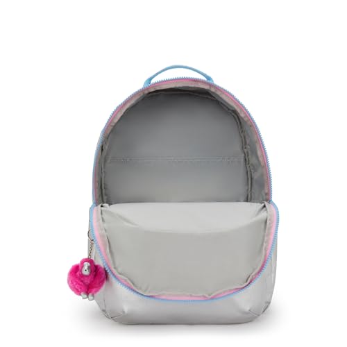 Kipling Women's Seoul Extra Large 17" Laptop Backpack, Durable, Roomy with Padded Shoulder Straps, Built-In Protective Sleeve - color: Chrome Met Pop, size: 13.5''L x 17.75''H x 9''D