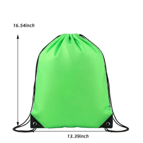 Drawstring Backpacks,10 Pack — Lightweight Drawstring Bags, Gym Sack for Sports, Daily Use & Travel (10, Green) - color: Green