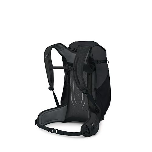 Osprey Hikelite 32L Durable Hiking Backpack - Travel Daypack with Rain Cover for Men and Women, Raven Black - color: Raven Black, style: 32l