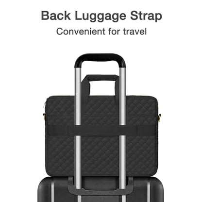 MOSISO 17-17.3 inch Laptop Bag, Laptop Briefcase Messenger Compatible with Dell, HP, Lenovo, Asus, Acer, Alienware, Square Quilted Computer Bag Work Office Business with 3 Pockets&Strap, Black - color: Black, size: 17.3 inch