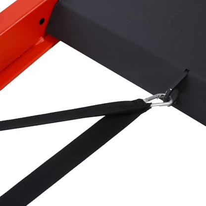 Weight Training Pull Sled, Heavy Duty Push Pull Fitness Sled for Speed and Strength Training, Steel Power Sled Workout Equipment for Athletic Conditioning, Fits 2" Weight Plates,Red - color: Red