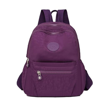 Simple Casual Solid Color Lightweight College Work Backpack Anti Theft Travel Backpack Daypack for Women (Purple) - color: Purple