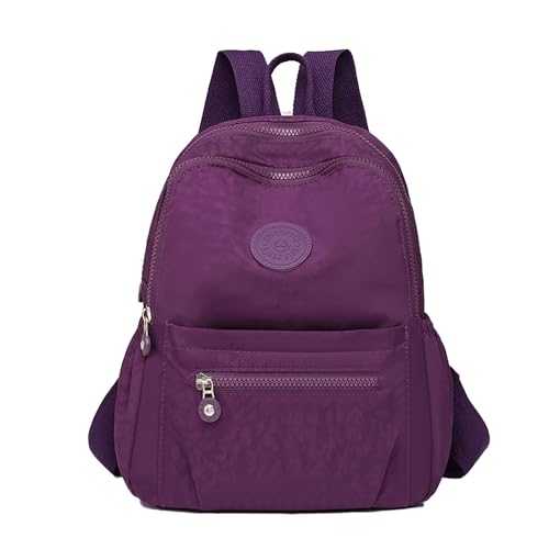 Simple Casual Solid Color Lightweight College Work Backpack Anti Theft Travel Backpack Daypack for Women (Purple) - color: Purple