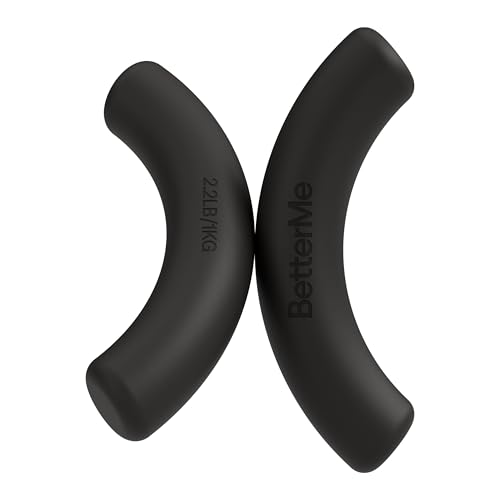BetterMe Sculpt Dumbbells – 2.2 lb Pair Neoprene Hand Weights – Non-Slip Soft Grip Free Weights for Women – Compact Pilates, Barre & Home Workout Dumbbells - color: Black