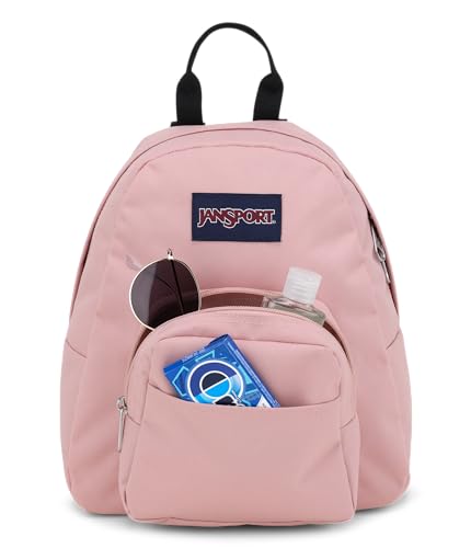 JanSport Half Pint Mini Backpack, 10.2 L - Durable Mini Bag Purse with Adjustable Shoulder Straps, Single Main Compartment, Zippered Stash Pocket, Misty Rose - color: Misty Rose