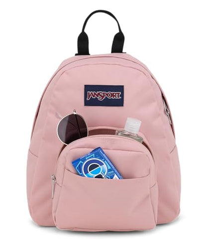 JanSport Half Pint Mini Backpack, 10.2 L - Durable Mini Bag Purse with Adjustable Shoulder Straps, Single Main Compartment, Zippered Stash Pocket, Misty Rose - color: Misty Rose