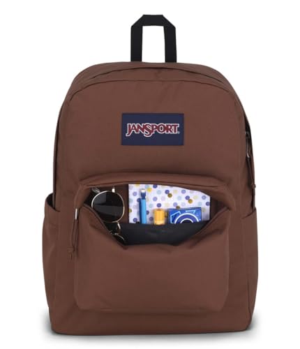 JanSport SuperBreak Plus Backpack with Padded 15-inch Laptop Sleeve and Integrated Bottle Pocket - Spacious and Durable Daypack for Work and Travel - Basic Brown - color: Basic Brown