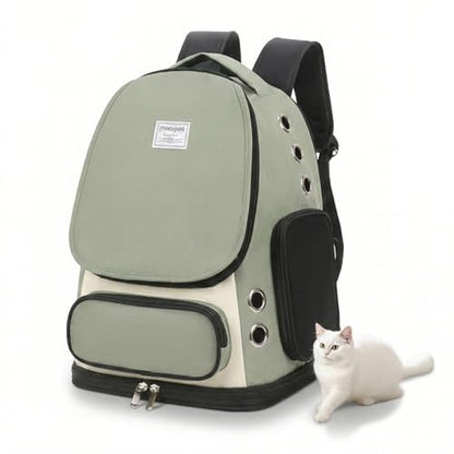 Cat Backpack Carrier, TSA Airline Approved Pet Travel Bag for Small Medium Dogs, Ventilated Hiking Camping Backpack for Cats, Kitten and Puppy up to 18 lbs, Green Mesh - color: Green Mesh