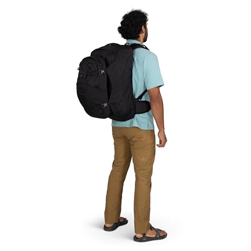 Osprey Farpoint 55L Men's Travel Backpack - Carry On Bag with Personal Item Sized Detachable Daypack, Black - color: Black, style: 55l