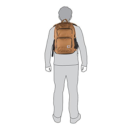Carhartt 27L Single-Compartment Backpack, Durable Pack with Laptop Sleeve and Duravax Abrasion Resistant Base, Brown - color: Brown