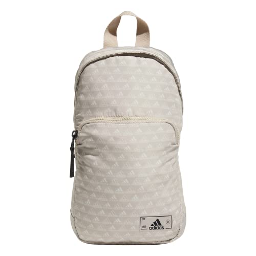 adidas Essentials Sling Small Crossbody Bag for Women and Men (5L), Bos Mini Monogram Wonder Beige/Black/2.0, One Size - color: Bos Mini Monogram Wonder Beige/Black/2.0