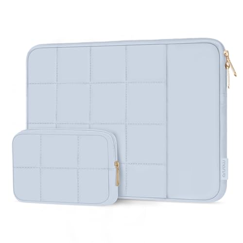 MOSISO Laptop Case 13.3 inch,13-13.3 inch Puffy Laptop Sleeve Compatible with MacBook Air 13 13.6/Neo/Pro 13/Pro 14,HP Dell ASUS,Twelve Square Quilted Bag with Vertical Pocket&Small Case, Baby Blue - color: Baby Blue, size: 13.3 inch