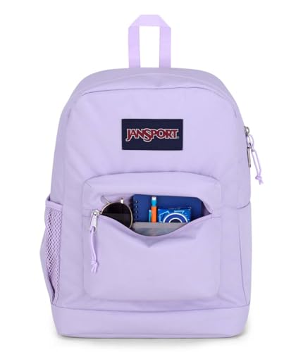 JanSport Cross Town Plus Backpack - Large Main Compartment, Side Water Bottle Pocket, 15-Inch Padded Laptop Sleeve - Pastel Lilac - color: Pastel Lilac