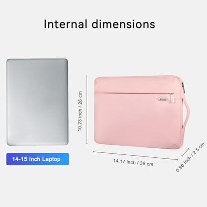 Voova Laptop Sleeve Case 14 15 Inch for Women, 360° Protective Waterproof Slim Computer Bag Cover Compatible with MacBook Air 15 M2/M3/M4 2024-2025, MacBook Pro 14/15, Hp Chromebook 14, Pink - color: Sakura Pink, size: 14-15 Inch
