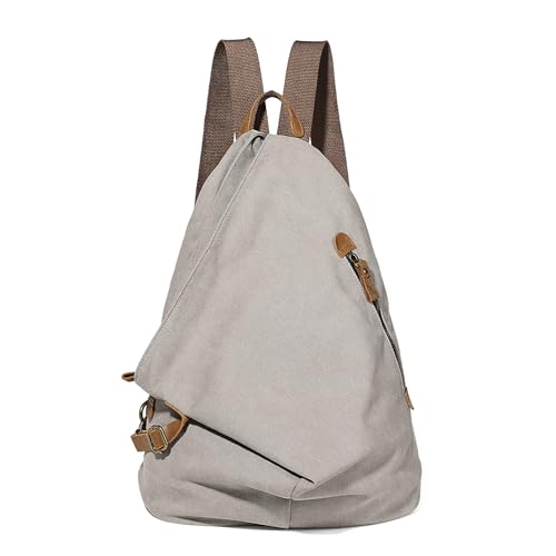 KL928 Canvas Vintage Backpack – Large Casual Daypack Outdoor Travel Rucksack Hiking Backpacks for Men Women - color: 6882-canvas-leaden