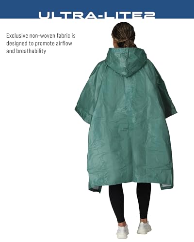 FROGG TOGGS Ultra-lite2 Waterproof, Breathable Rain Poncho, Adult and Youth Sizes - color: Dark Green, style: Adult