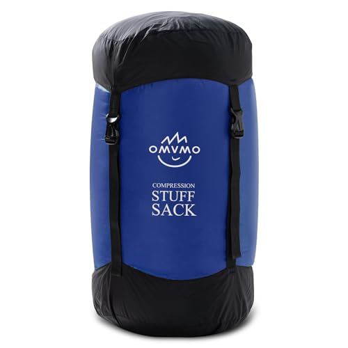 Compression Sack, 12L/19L/32L/46L/53L Water-Resistant Sleeping Bag Stuff Sack,Anti-Tear Ultra Light 400T 20D Nylon Storage Bag,Space Saving Gear for Camping Hiking Travel 1Pcs - color: Dark Blue, size: L/32L