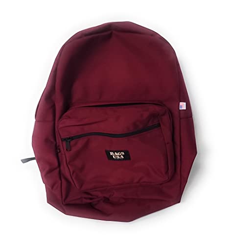 Backpack With Front Pockets And Laptop Sleeve To Carry Heavy Books,University Backpack With Padded Shoulder Straps Made in USA.(Maroon)