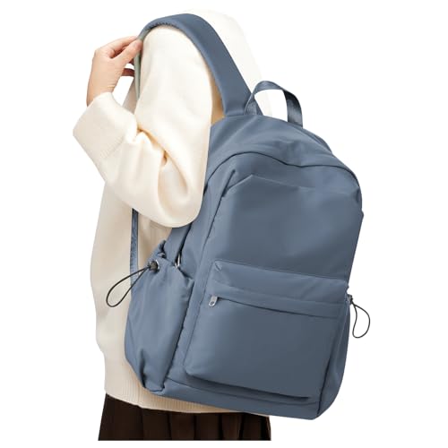 SEAFEW Blue School Backpack for Girls Boys, Small Waterproof Bookbag for Women Men, College Student School Bag, Lightweight Travel Rucksack Casual Daypack,Laptop Backpacks - color: Blue