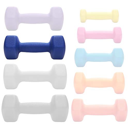 Philosophy Gym Set of 2 Neoprene Dumbbell Hand Weights, Hexagon Shape - style: Navy 7 lb Pair