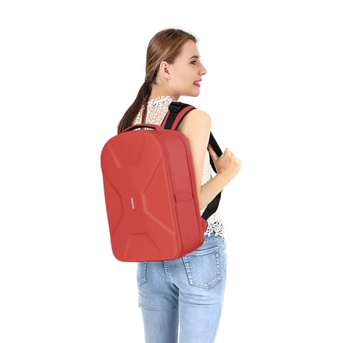 MOSISO Camera Backpack, DSLR/SLR/Mirrorless Photography Camera Bag 15-16 inch Waterproof Hardshell Case with Tripod Holder&Laptop Compartment Compatible with Canon/Nikon/Sony, Red - color: Red